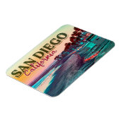 San Diego Beach California Watercolor Sunset 60er Magnet (Linke Seite)