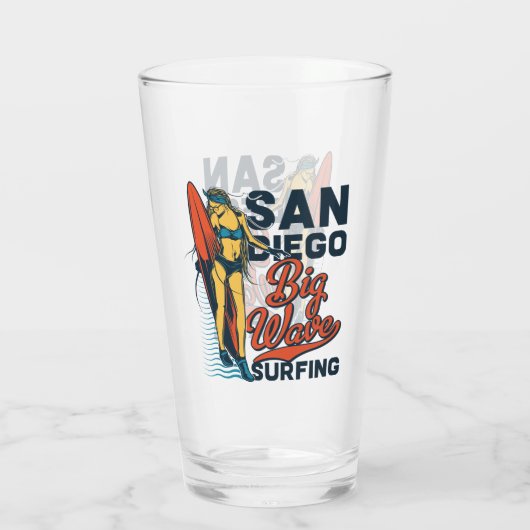 San Diego Big Wave Surfbier Glas (Rückseite)