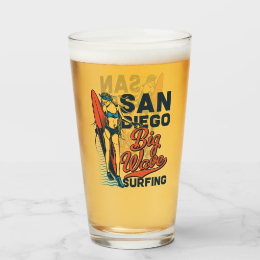 San Diego Big Wave Surfbier Glas (Vorne (Gefüllt))