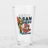 San Diego Big Wave Surfing Bier Glas (Vorderseite)
