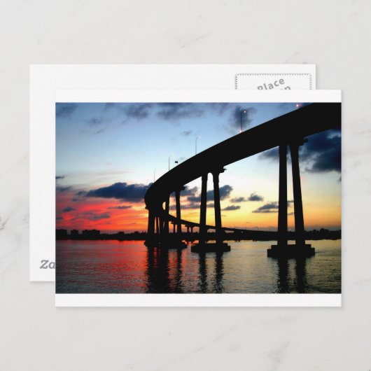 San Diego Bridge Sunset Postkarte (Vorne/Hinten)