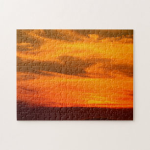 San Diego Brilliant Yellow Orange Red Sunset Puzzle