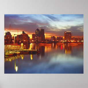 San Diego Bucht-Abends-Plakat VON 8,99 Poster