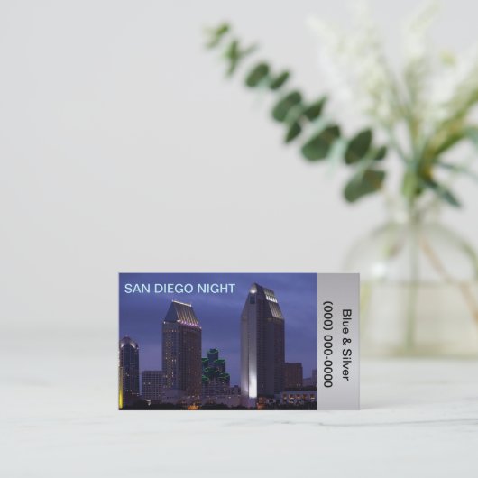 San Diego Business Card Foto Visitenkarte (Stehend Vorderseite)
