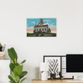 San Diego, CA - Altspanischer Leuchtturm bei Poster (Heimbüro)
