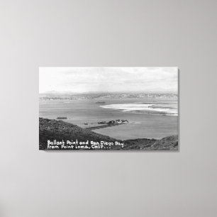 San Diego, CA-Ansicht des Ballast-Punktes und der Leinwanddruck