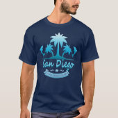 San Diego, CA-Blau T-Shirt (Vorderseite)