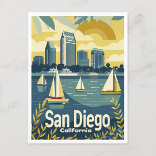 San Diego CA - Blick über die Bucht Postkarte