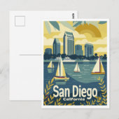San Diego CA - Blick über die Bucht Postkarte (Vorne/Hinten)