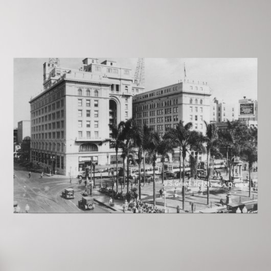 San Diego, CA City View US Grant Hotel Poster (Vorne)