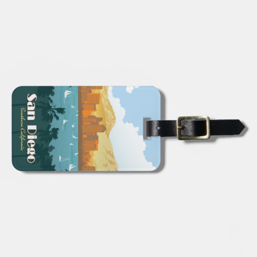 San Diego, CA Gepäckanhänger (Vorderseite horizontal)