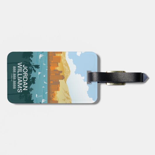 San Diego, CA Gepäckanhänger (Rückseite horizontal)