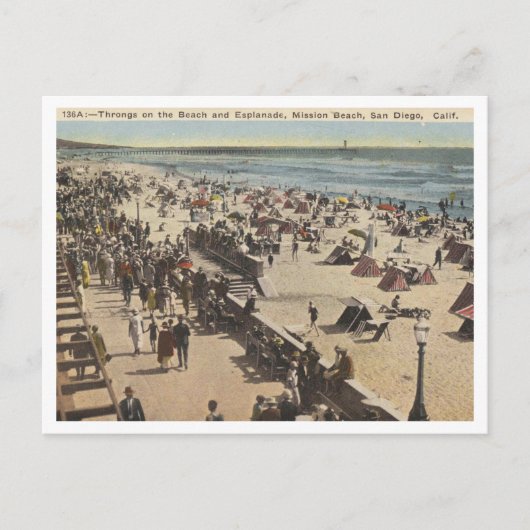 San Diego CA, Mission Beach 1945 Vintag Postkarte (Vorderseite)