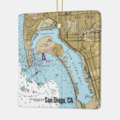 San Diego CA Nautical Chart Keramikornament (Links)