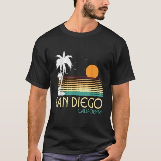 San Diego CA Palm Trees T-Shirt (Vorderseite)