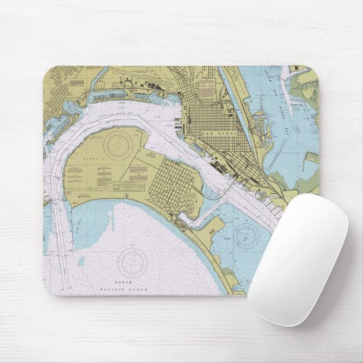 San Diego CA Seehafen-Diagramm mousepad (Mit Mouse)