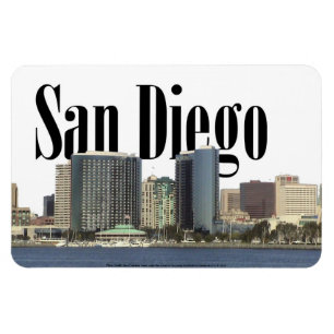 San Diego CA Skyline mit San Diego im Himmel Magnet