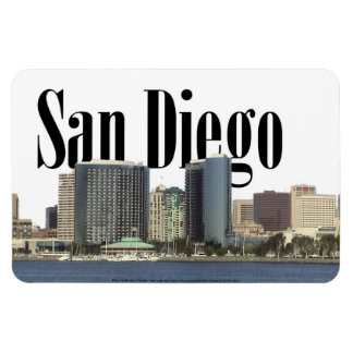 San Diego CA Skyline mit San Diego im Himmel Magnet
