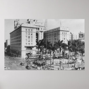 San Diego, CA-Stadt-Ansicht von Hotel US Grant Poster