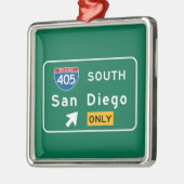 San Diego, CA-Verkehrsschild Ornament Aus Metall (Links)