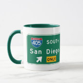 San Diego, CA-Verkehrsschild Tasse (Links)