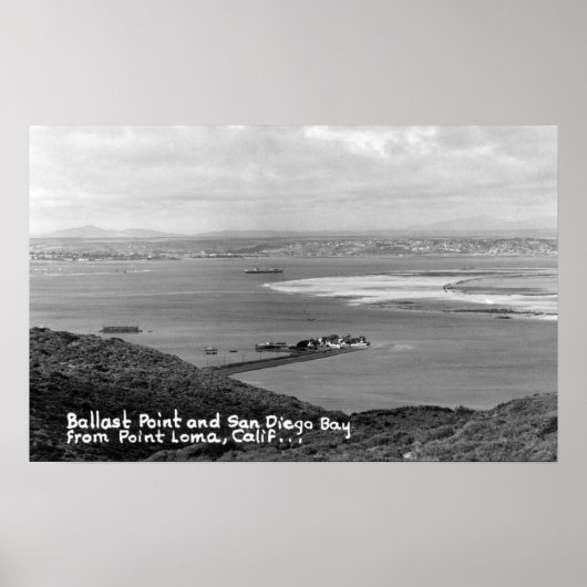 San Diego, CA View of Ballast Point and Bay Poster (Vorne)