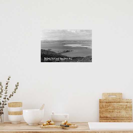 San Diego, CA View of Ballast Point and Bay Poster (Küche)