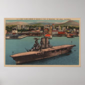 San Diego, CA - View US Navy Aircraft Carrier Poster (Vorne)