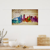 San Diego, CA | Watercolor City Skyline Poster (Küche)