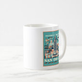 San Diego California Art Deco Kaffeetasse (VorderseiteRechts)
