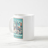 San Diego California Art Deco Kaffeetasse (Vorderseite Links)