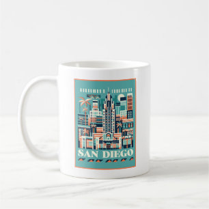 San Diego California Art Deco Kaffeetasse