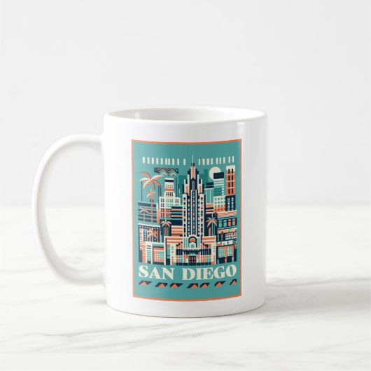 San Diego California Art Deco Kaffeetasse (Links)