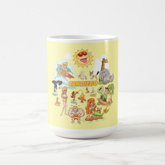 San Diego California Cartoon Kaffeetasse (Mittel)