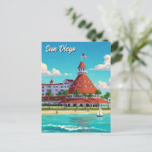 San Diego California Coronado Hotel Postkarte (Stehend Vorderseite)
