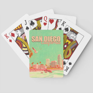 San Diego California Downtown-Souvenirs 1950er Jah Spielkarten