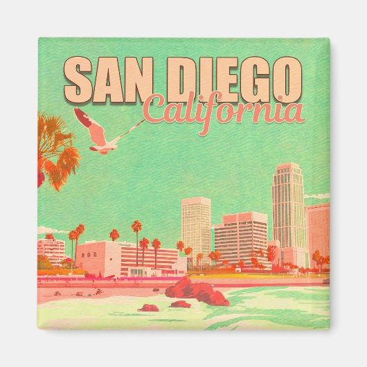 San Diego California Downtown Souvenirs 1950er Magnet (Vorne)