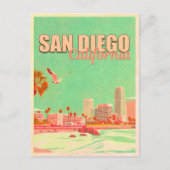 San Diego California Downtown Souvenirs 1950er Postkarte (Vorderseite)