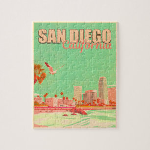 San Diego California Downtown Souvenirs 1950er Puzzle