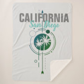 San Diego California Geometric Palms Sherpadecke (Vorderseite)
