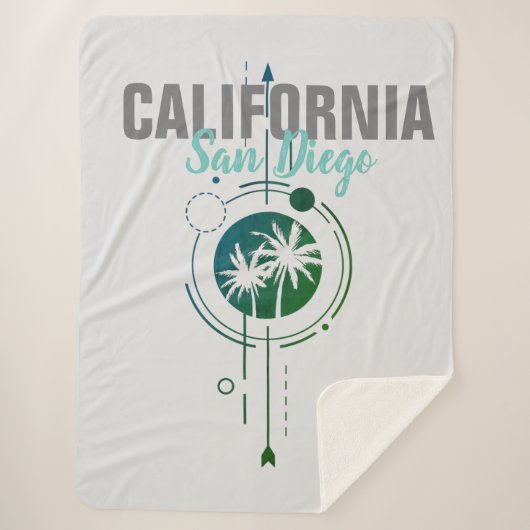 San Diego California Geometric Palms Sherpadecke (Vorderseite)
