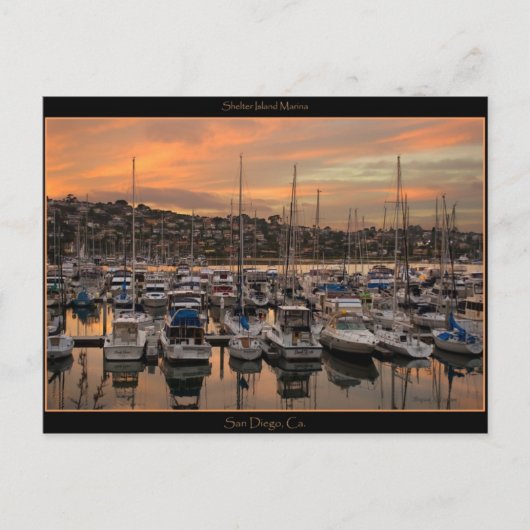 San Diego California Marina Post Card Postkarte (Vorderseite)