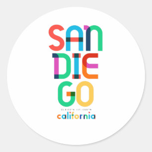 San Diego California Mitte des Jahrhunderts, Pop A Runder Aufkleber