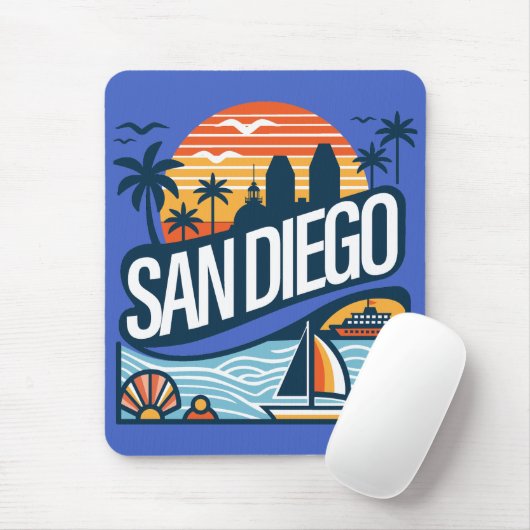 San Diego California Mousepad (Mit Mouse)