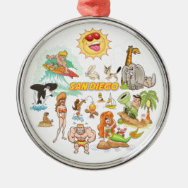 San Diego California Ornament Aus Metall