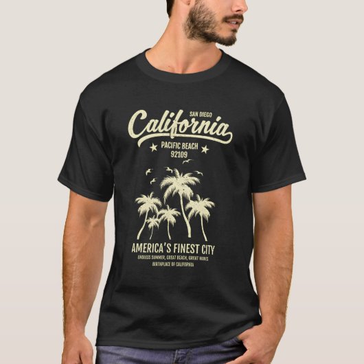 San Diego California Pacific Beach 92109 Urlaub T-Shirt (Vorderseite)