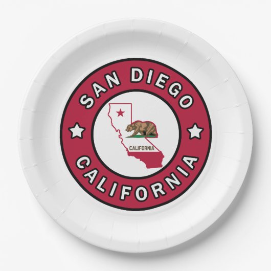 San Diego California Pappteller (Vorderseite)