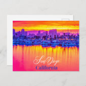 San Diego, California Postcard - Sunset Postkarte (Vorne/Hinten)