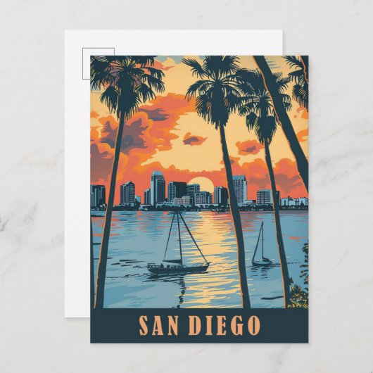San Diego California Postkarte (Vorne/Hinten)