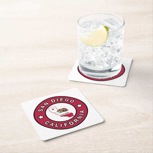 San Diego California Rechteckiger Pappuntersetzer (Vor Ort)